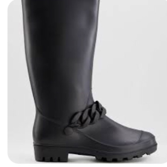 ASOS Shoes - NWT • ASOS • GRAYSON Tall Black Welles Boots with Chain Trim Detail